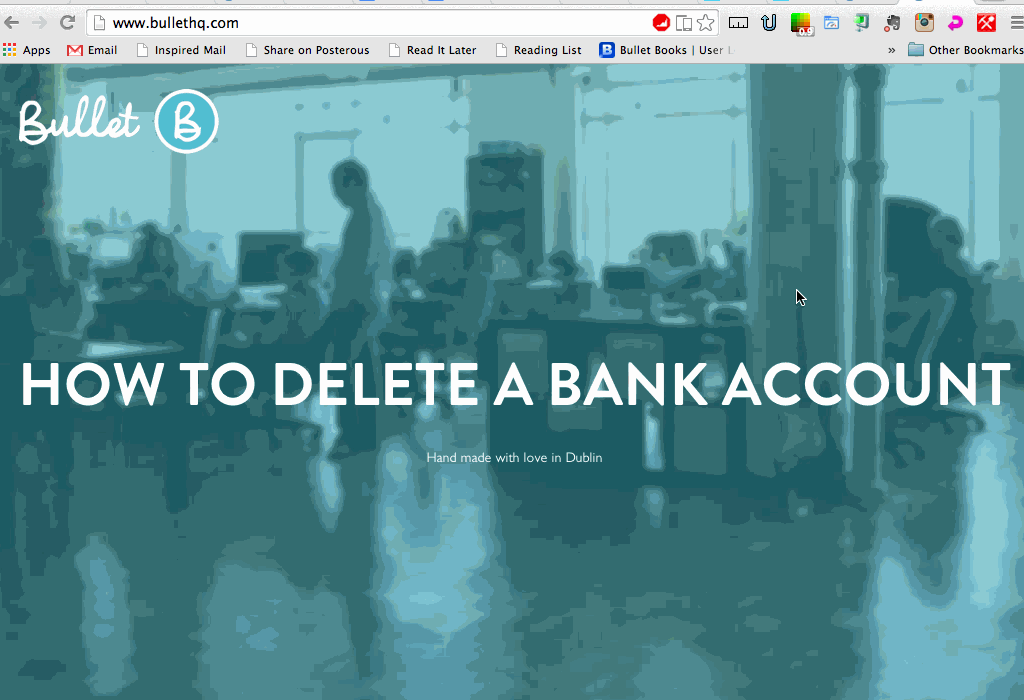 How to delete a bank account in Bullet free online accounting software