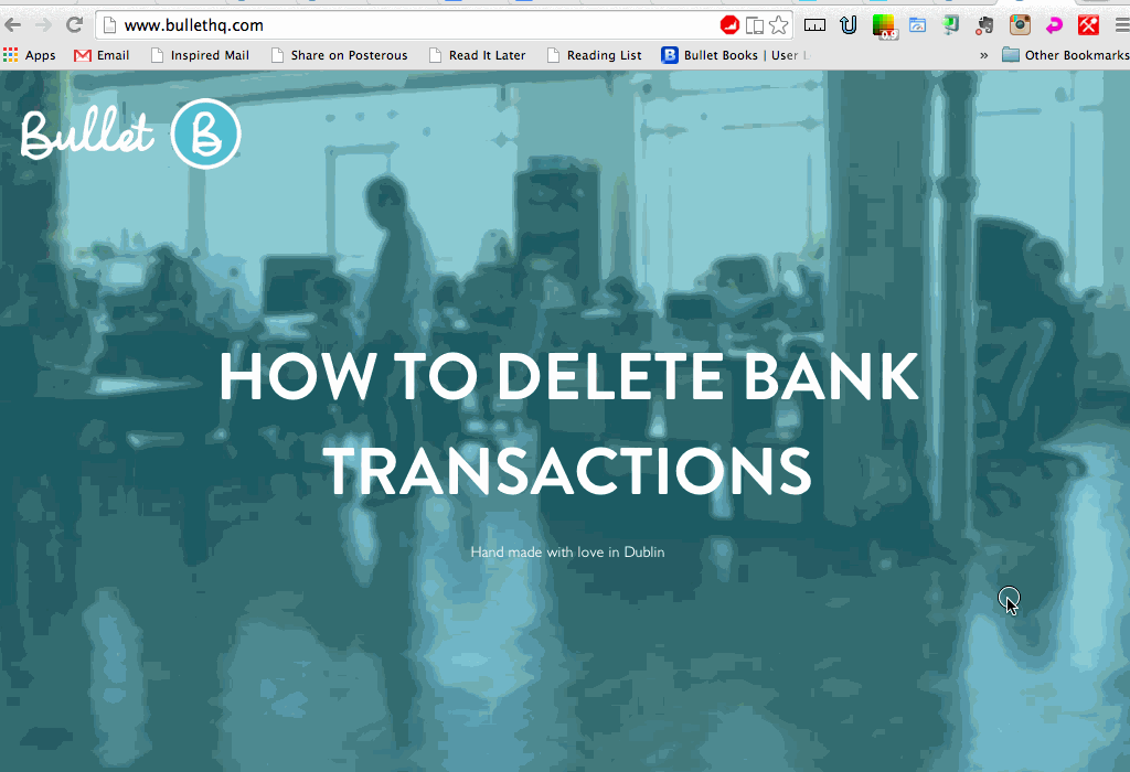 How to delete bank account transactions in Bullet free online accounting software